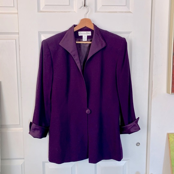 Christian Dior Vintage Wool Jacket w Satin Detail